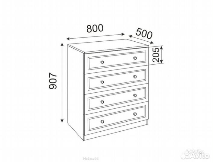 Комод Беатрис модуль 5 Орех