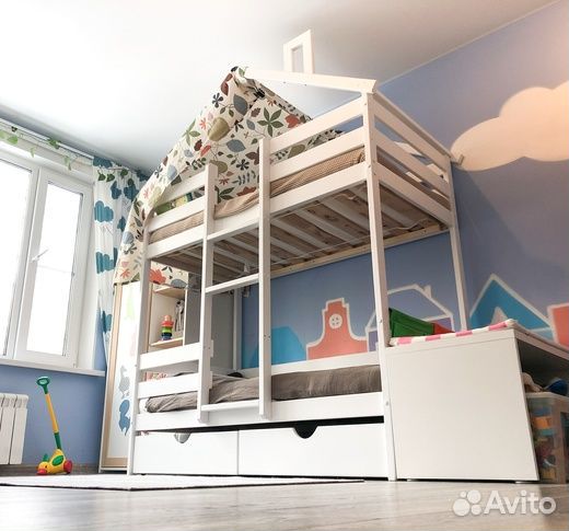 Детская двухярусная кровать Домик(особая)