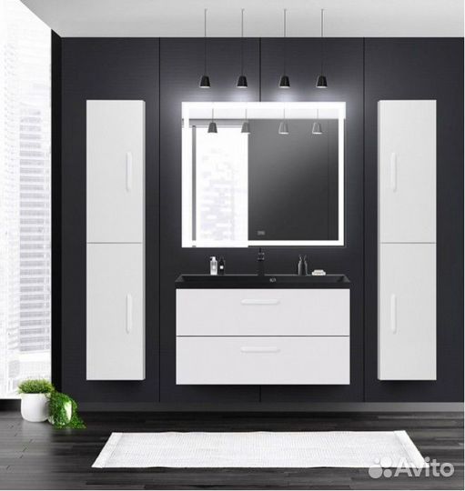 Тумба с раковиной BelBagno Aurora 80-B-8.1107.224192.0270 Bianco Lucido