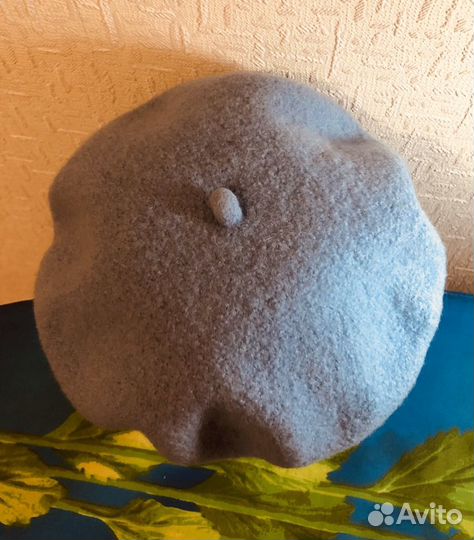 Повязка на голову. Берет голубой. Серый с цветком