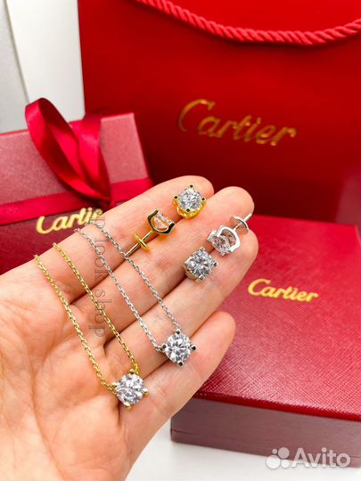 Серьги кулон кольцо Cartier