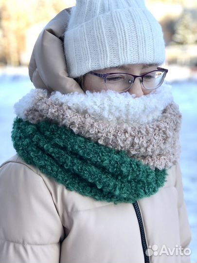 Шарф букле кашемир мохер