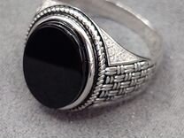 Серебряное кольцо мужское, перстень с агатом