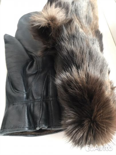 Варежки кожаные на меху