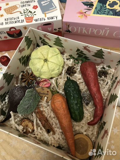 Ватные игрушки на ёлку (овощи) ручной работы