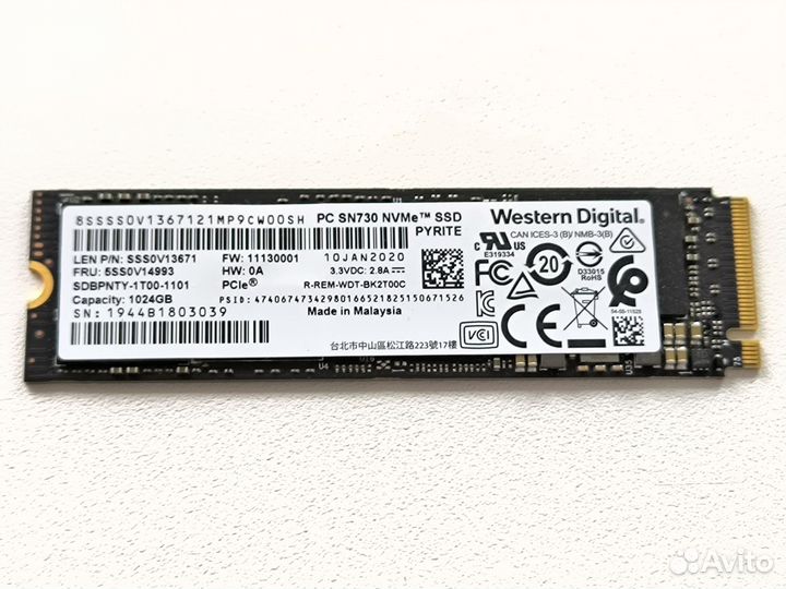 SSD Western Digital PC SN730 1Tb