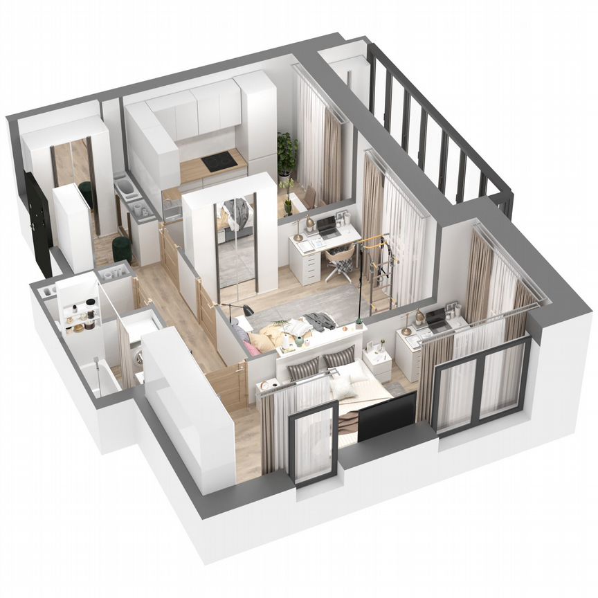 2-к. квартира, 55,4 м², 14/23 эт.