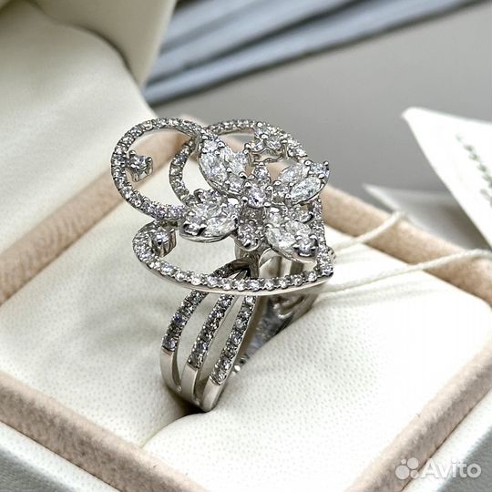 Новое золотое кольцо с бриллиантами 2,16 ct бирка