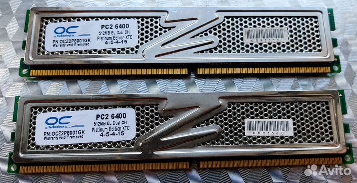 Память OCZ OCZ2P8001GK DDR2 KIT 2*512Mb PC2-6400