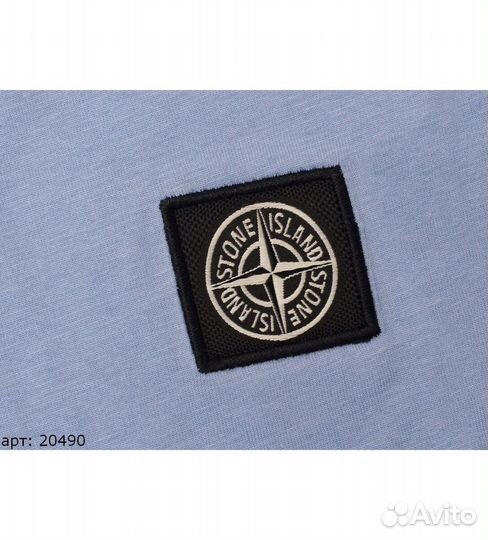 Футболка Stone Island m5 светло-Голубая