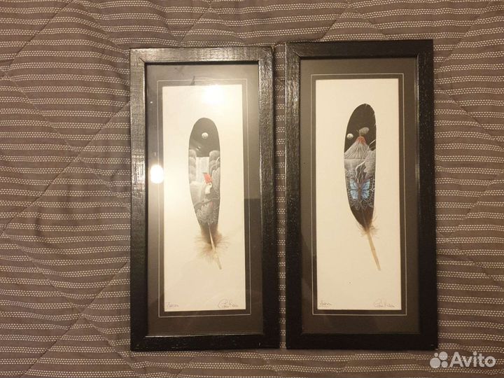 Картина на пере птицы