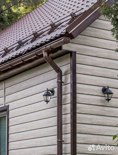 Комплект водосточной системы коричневая в сборе