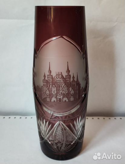 Ваза гим, марганцевое стекло, СССР