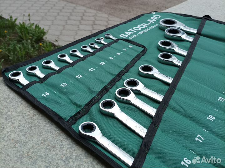 Новые ключи с трещоткой 18 предметов