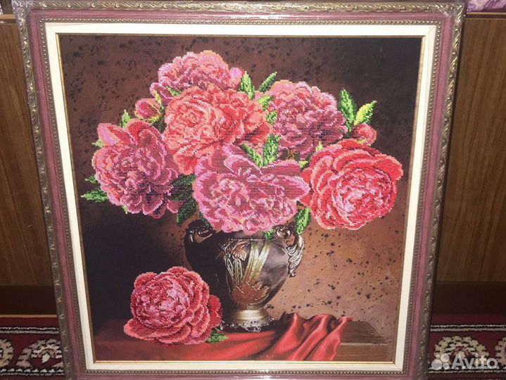 Пионы Бисер