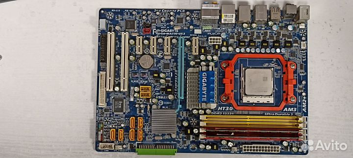 Комплект материнка GA-MA770-US3 AM3, проц X4 630