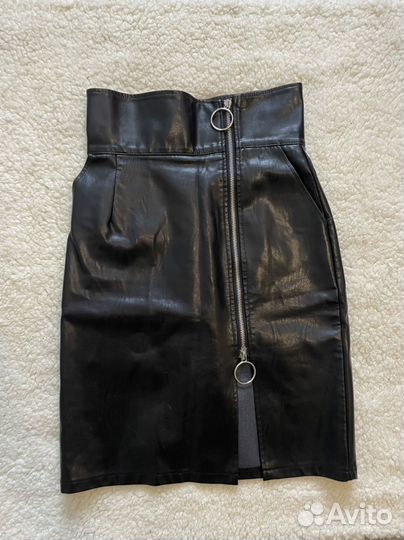 Юбка кожаная