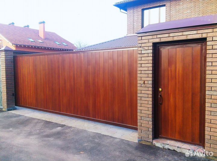 Откатные ворота с подушкой