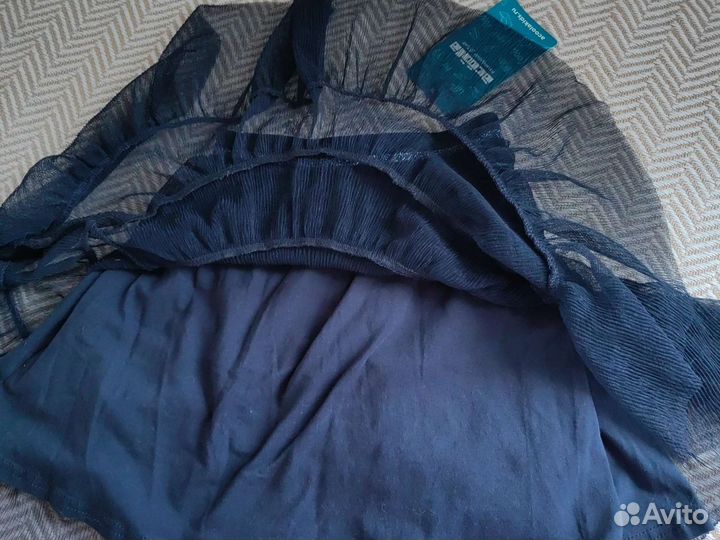 Юбка школьная синяя 134 acoola