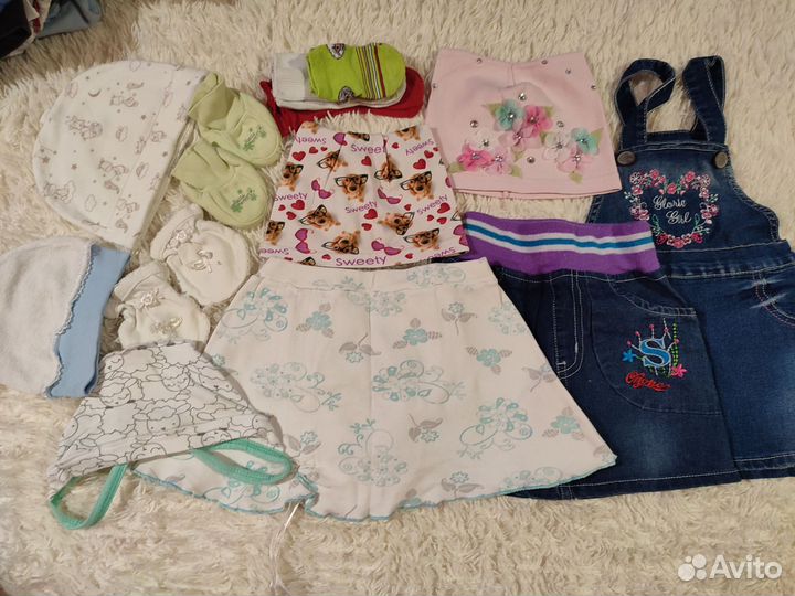 Одежда на девочку от 0 до 3-4 лет пакетом