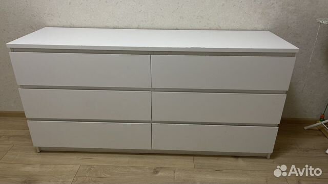 Malm мальм комод с 2 ящиками белый 40x55 см