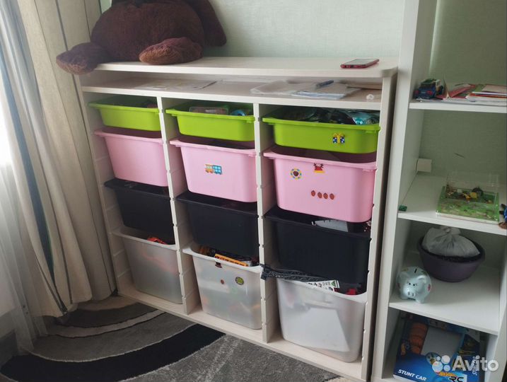 Стеллаж для игрушек с ящиками бу