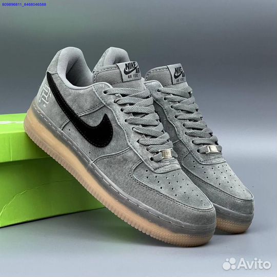Nike Air Force 1 Grey Замша (Арт.56632)