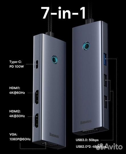 USB hub Baseus 7 в 1