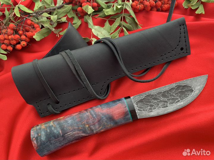 Нож охотничий Якутский клинок дамасская сталь