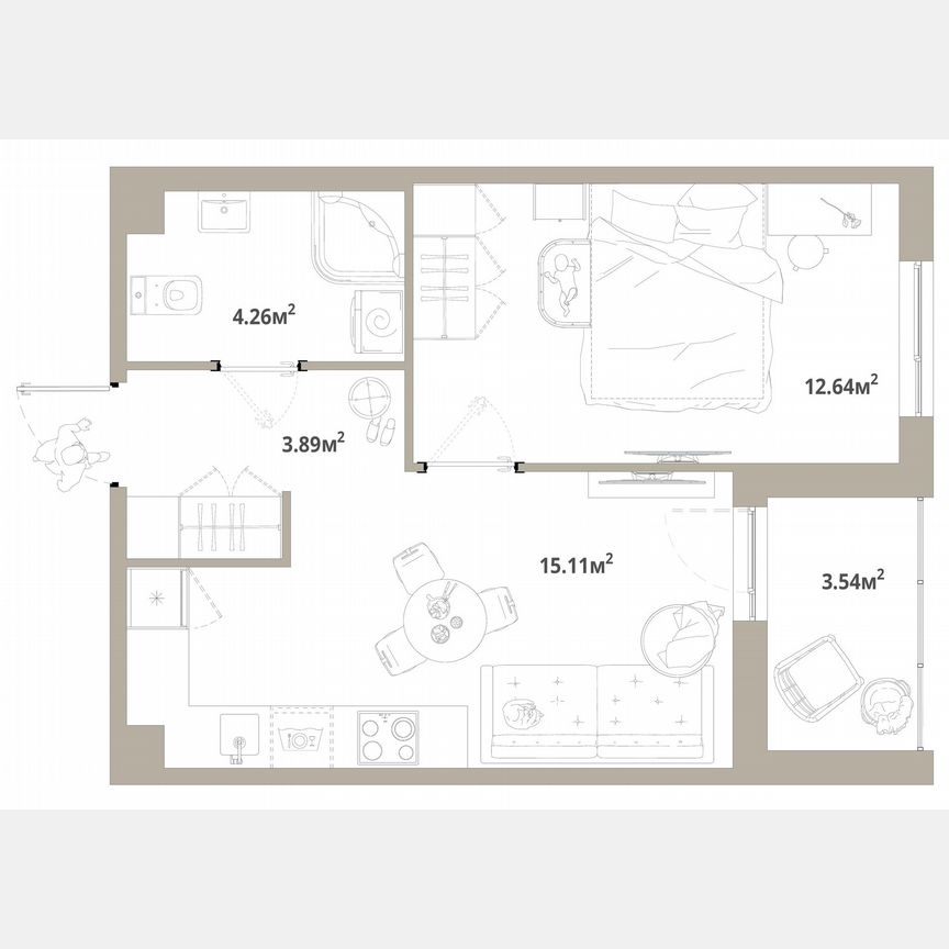 1-к. квартира, 37,7 м², 9/12 эт.