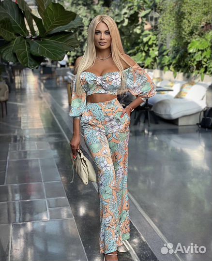 Malina fashion костюм летний голубой