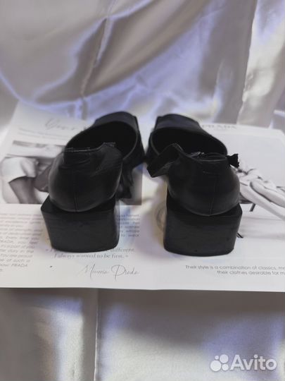 Винтажные кожаный туфли с квадратным носом y2k