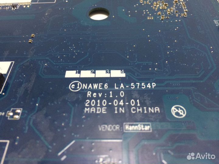 Материнская плата Lenovo G565 LA-5754 неисправная