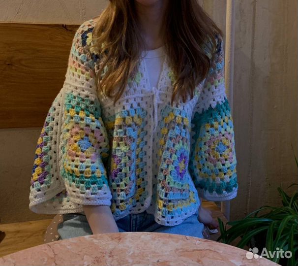 Кардиган из бабушкиных квадратов