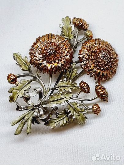 Брошь Хризантема/ Chrysanthemum,большая,Exquisite