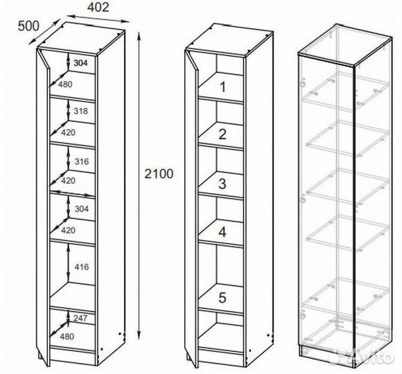 Шкаф мори мш 400.1