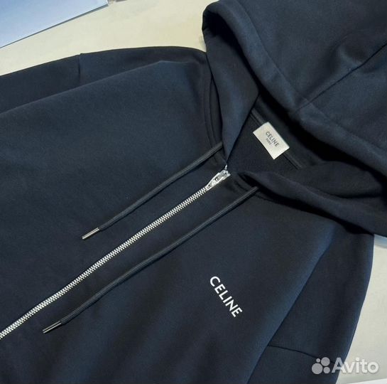 Черная женская зип худи Celine