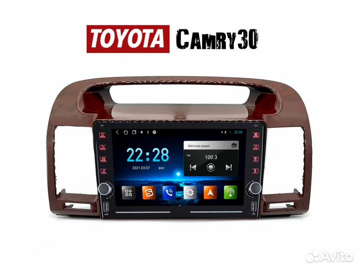 Магнитола Toyota Camry 30 LTE CarPlay 2/32гб