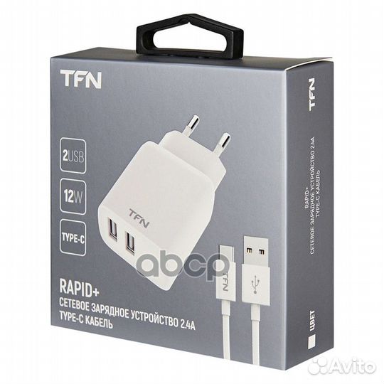 Сзу TFN rapid+ 2USB 12W + кабель USB - Type-C