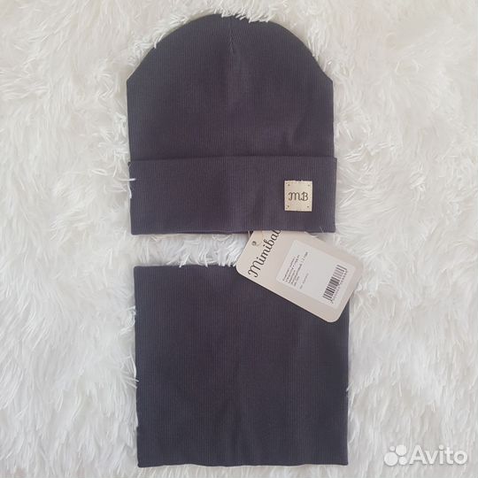 Шапка + снуд детские на малыша 1-2 года Mimibaby