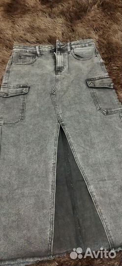 Джинсовая юбка длинная