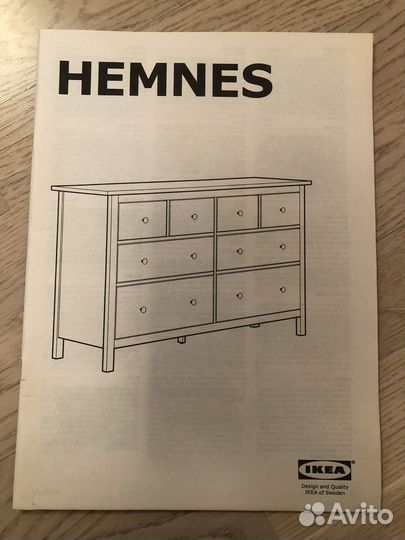 Комод hemnes белый 8 ящиков Икеа