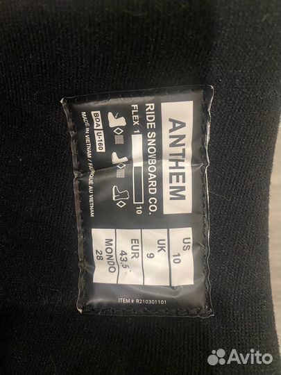 Ботинки для сноуборда Ride anthem