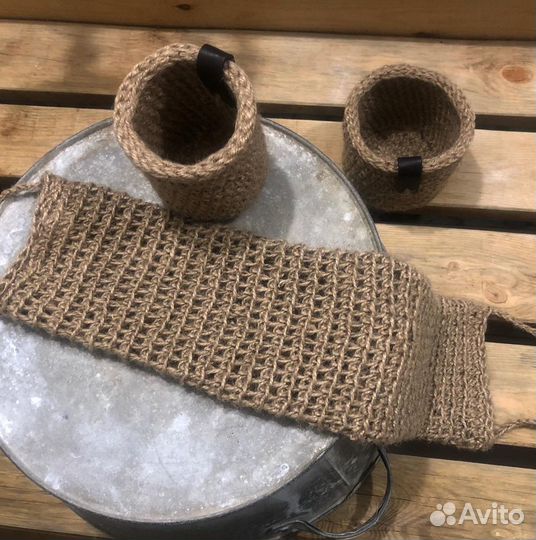 Банные принадлежности из натурального джута