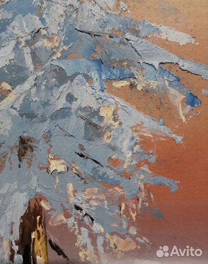 Картина Зимняя, масло/оргалит