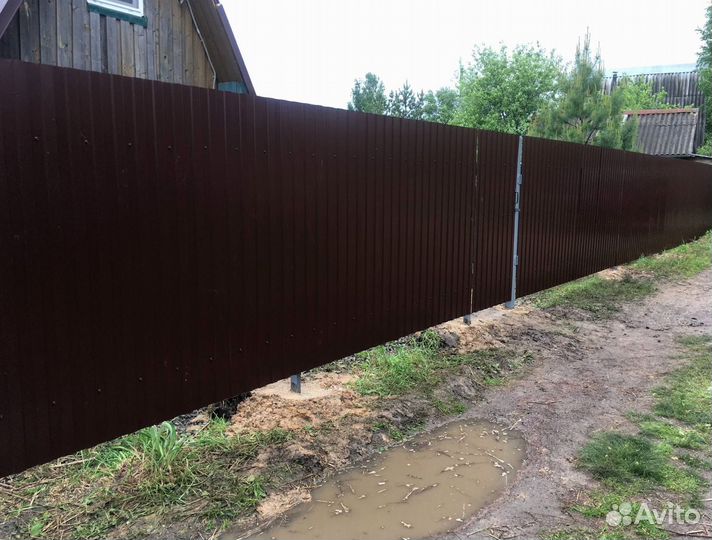 Забор из профнастила под ключ