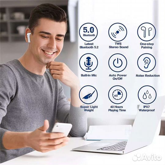Наушники bluetooth новые