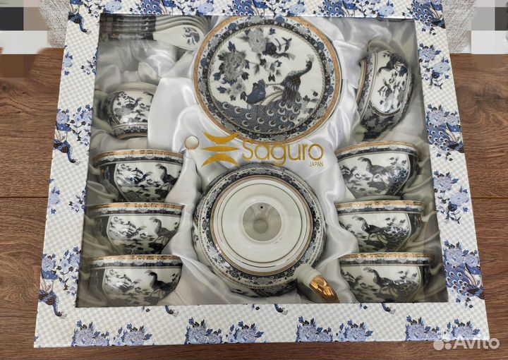 Новый чайный сервиз. Фарфор под гжель
