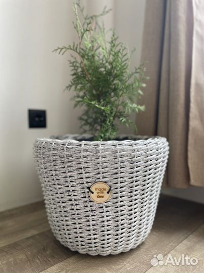 Кашпо корзина для цветов из ротанга 10 литров