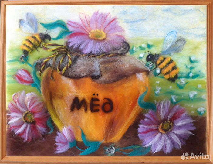 Картина из шерсти